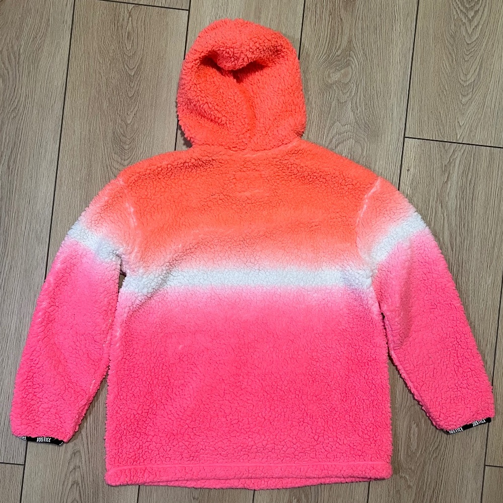 EUC (Like New) - Justice Sherpa Pullover Hoodie - Girls Size 14/16 - Picture 2 of 3